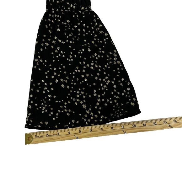 Michael Kors Black Gold Glitter Stars Flare Long Sleeve Blouse Top Shirt Xs - Picture 8 of 11